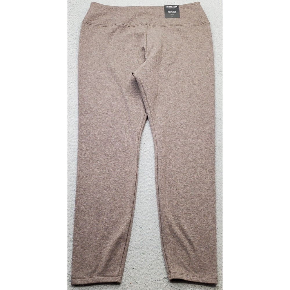 Simply Vera Vera Wang Leggings Womens XL Brown High Rise Yoga Workout Athleisure